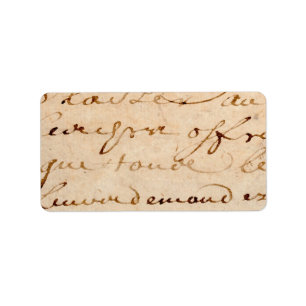 Vintage 1700 Franse letters Antiek Tan Paper Etiket