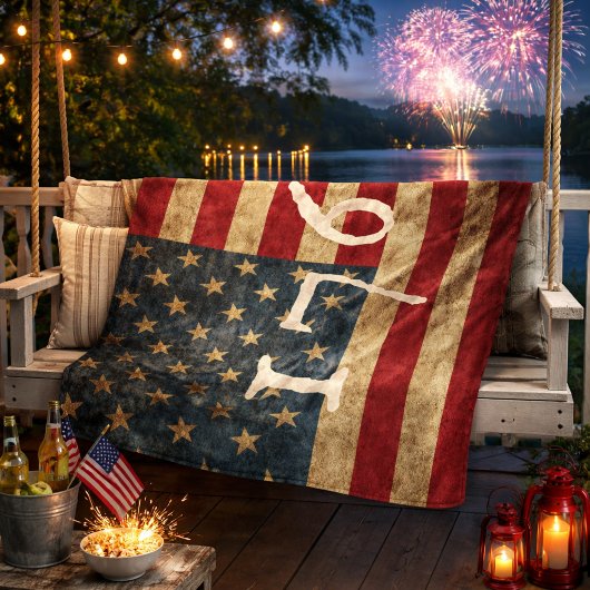 Vintage 1776 Amerikaanse vlag Patriottisch Fleece Deken