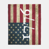 Vintage 1776 Amerikaanse vlag Patriottisch Fleece Deken (Voorkant)
