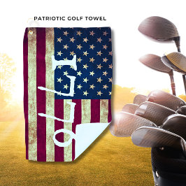 Vintage 1776 Amerikaanse Vlag Patriottisch  Golfhanddoek