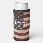Vintage 1776 Amerikaanse vlag Seltzer Blikjeskoeler (Seltzer Voorkant)