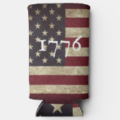 Vintage 1776 Amerikaanse vlag Seltzer Blikjeskoeler (Voorkant)
