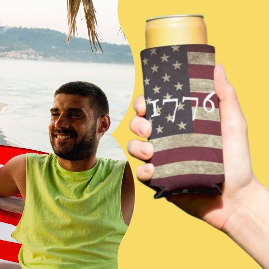 Vintage 1776 Amerikaanse vlag Seltzer Blikjeskoeler