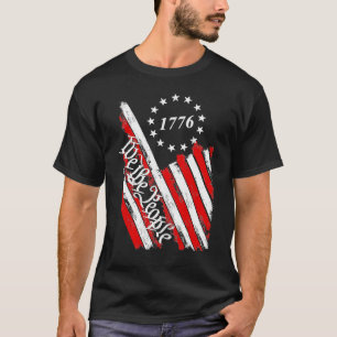 Vintage 1776 Amerikaanse Vlag We The People USA 4 T-shirt