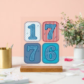 Vintage 1776 Patriottische Patchwork Acryl Bord (Huwelijk)