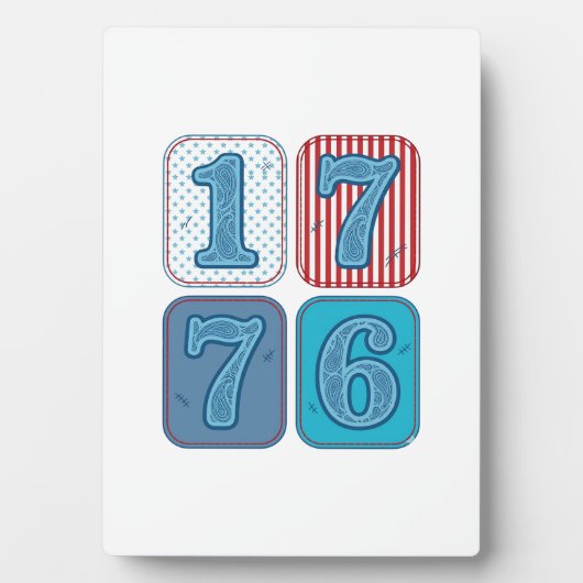 Vintage 1776 Patriottische Patchwork Fotoplaat (voorkant)