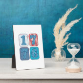 Vintage 1776 Patriottische Patchwork Fotoplaat (Zijkant)