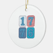 Vintage 1776 Patriottische Patchwork Keramisch Ornament (Links)
