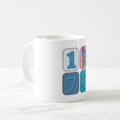 Vintage 1776 Patriottische Patchwork Koffiemok (Voorkant links)