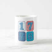 Vintage 1776 Patriottische Patchwork Koffiemok (Center)