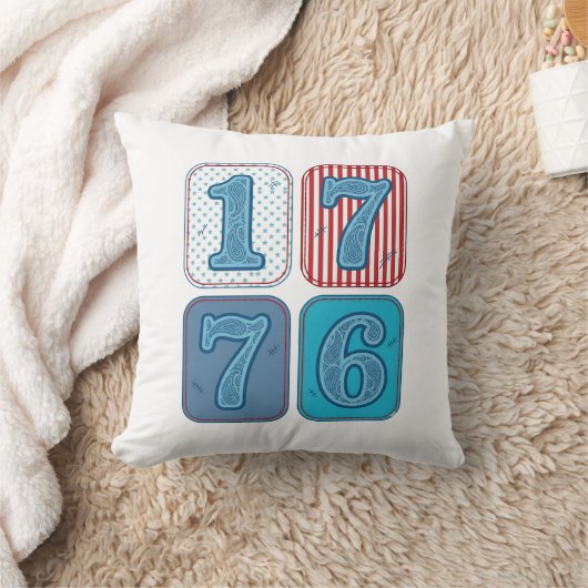 Vintage 1776 Patriottische Patchwork Kussen (Deken)