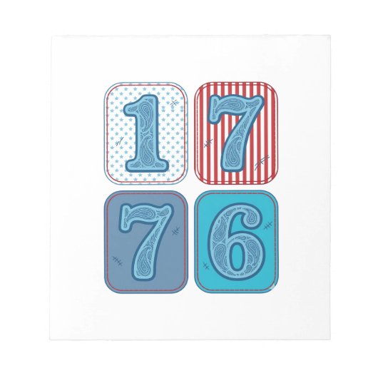 Vintage 1776 Patriottische Patchwork Notitieblok (Voorkant)