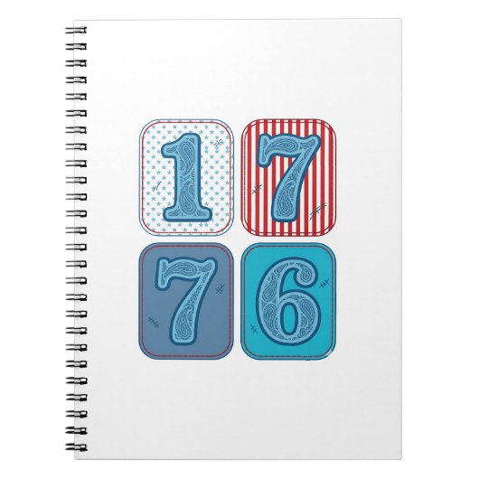 Vintage 1776 Patriottische Patchwork Notitieboek (Voorkant)