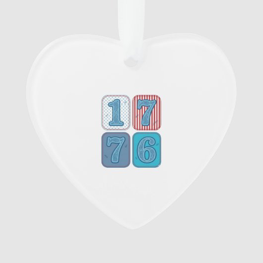 Vintage 1776 Patriottische Patchwork Ornament (voorkant)