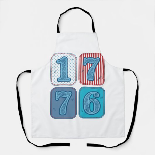 Vintage 1776 Patriottische Patchwork Schort (Voorkant)