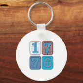 Vintage 1776 Patriottische Patchwork Sleutelhanger (Voorkant)