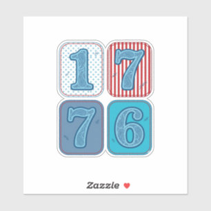 Vintage 1776 Patriottische Patchwork Sticker