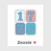 Vintage 1776 Patriottische Patchwork Sticker (Vel)