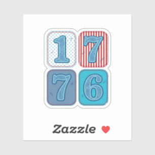Vintage 1776 Patriottische Patchwork Sticker