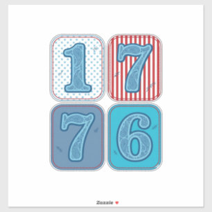 Vintage 1776 Patriottische Patchwork Sticker