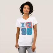 Vintage 1776 Patriottische Patchwork T-shirt (Voorkant volledig)