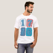 Vintage 1776 Patriottische Patchwork T-shirt (Voorkant volledig)