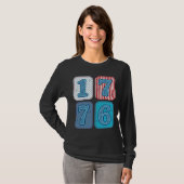 Vintage 1776 Patriottische Patchwork T-shirt (Voorkant volledig)