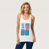 Vintage 1776 Patriottische Patchwork Tanktop (Volledige Voorkant)