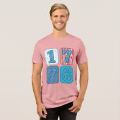 Vintage 1776 Patriottische Patchwork Tri-Blend Shirt (Voorkant volledig)