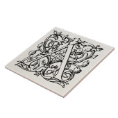 Vintage 1800 A Monogram - monogram "A" Tegeltje (Zijkant)