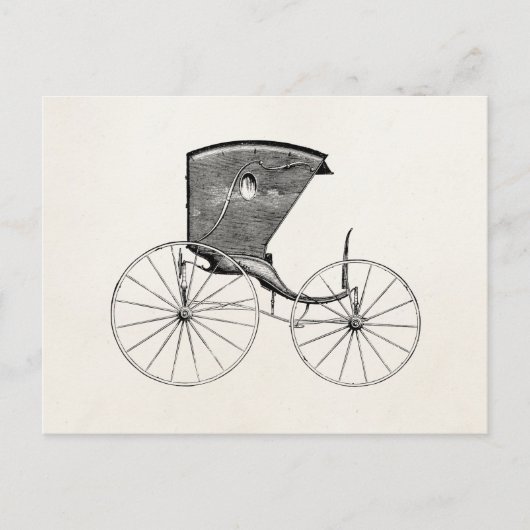 Vintage 1800 Antiek carriage Buggy Cart Coach Briefkaart (Voorkant)