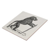 Vintage 1800 Baboon Walking Stick Monkey Baboons Tegeltje (Zijkant)