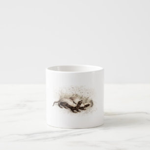 Vintage 1800 honingbadger met Sjabloon-retro voor Espresso Kop