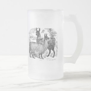 Vintage 1800 Llama Retro Alpaca Llamas Sjabloon Matglas Bierpul