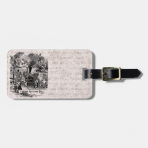 Vintage 1800 Panama Canal Railroad Train Sjabloon Bagagelabel