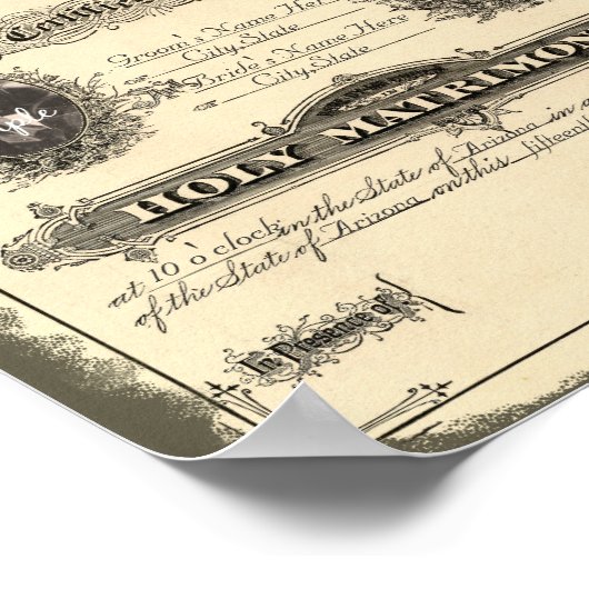 Vintage 1800: Posters van het huwelijksvaarbevoegd (Hoek)