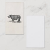Vintage 1800 Rhinoceros Illustration - Rhino Visitekaartje (Voorkant / Achterkant)