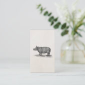 Vintage 1800 Rhinoceros Illustration - Rhino Visitekaartje (Staand voorkant)