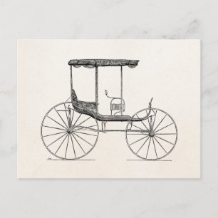 Vintage 1800s Carriage Horse-Drawn Antiek Buggy Briefkaart