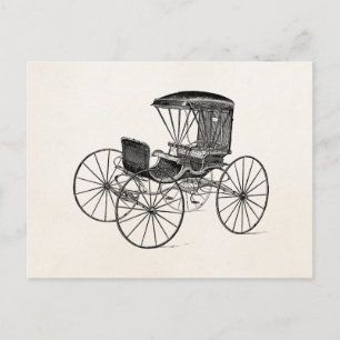 Vintage 1800s Carriage Horse-Drawn Antiek Buggy Briefkaart