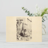 Vintage 1800s Chimpanzee Rabbit Monkey Chimp (Staand voorkant)