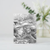Vintage 1800s Dinosaur Illustration - Dinosaurs Briefkaart (Staand voorkant)