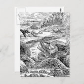 Vintage 1800s Dinosaur Illustration - Dinosaurs Briefkaart (Voorkant / Achterkant)