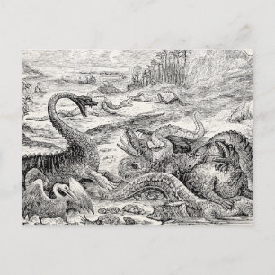 Vintage 1800s Dinosaur Illustration - Dinosaurs Briefkaart