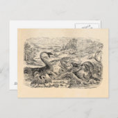 Vintage 1800s Dinosaur Illustration - Dinosaurs Briefkaart (Voorkant / Achterkant)