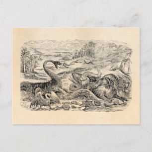 Vintage 1800s Dinosaur Illustration - Dinosaurs Briefkaart