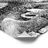 Vintage 1800s Dinosaur Illustration - Dinosaurs Foto Afdruk (Hoek)