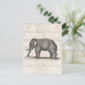 Vintage 1800s Elephant Illustration - Elephants Briefkaart (Staand voorkant)