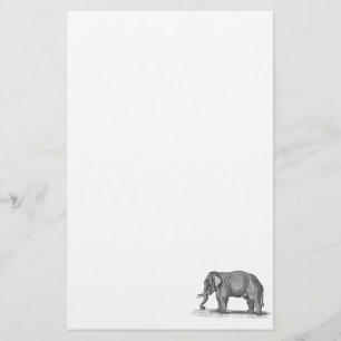 Vintage 1800s Elephant Illustration - Elephants Briefpapier
