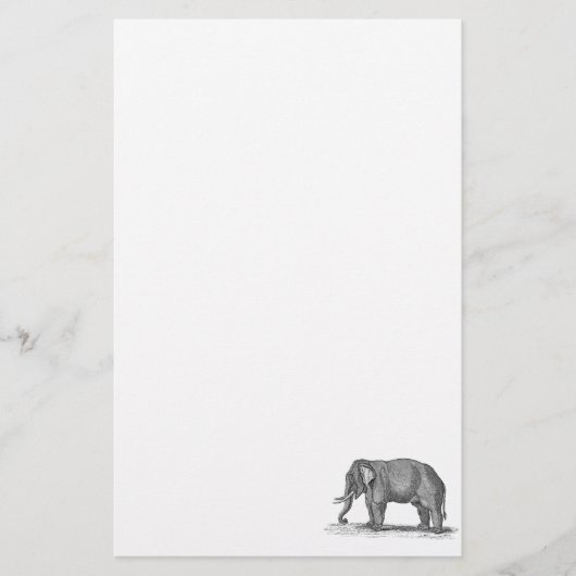 Vintage 1800s Elephant Illustration - Elephants Briefpapier (Voorkant)